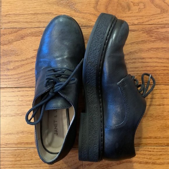 Janet & Janet Black Chunky Lace Up Shoes - Picture 4 of 4